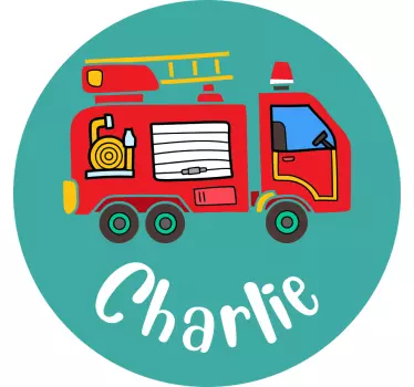 Personalised fire truck toy decal - TenStickers