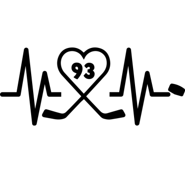 Personalised hockey heart beat car decal - TenStickers