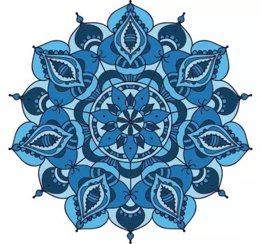 Lotus blue mandala flower wall decor - TenStickers