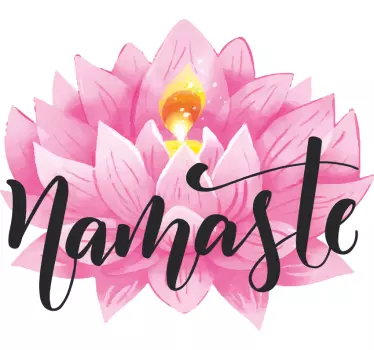 Namaste pink lotus flower wall decor - TenStickers