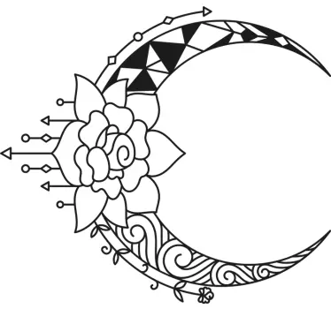 Lotus and moon flower wall decor - TenStickers
