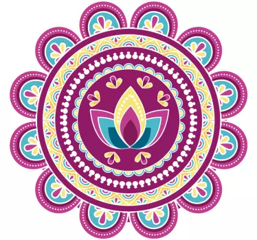 Lotus in mandala flower wall decor - TenStickers