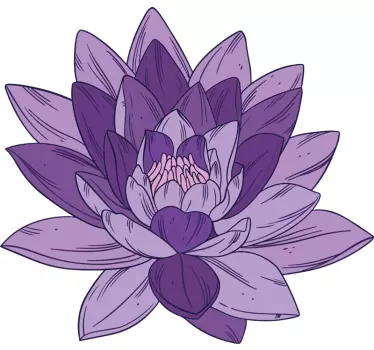 Lotus purple flower wall decor - TenStickers