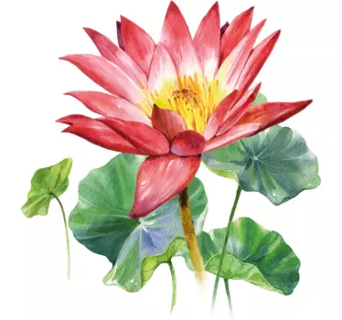Lotus watercolour flower wall decor - TenStickers