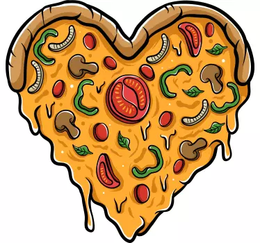 Food sticker pizza heart design - TenStickers