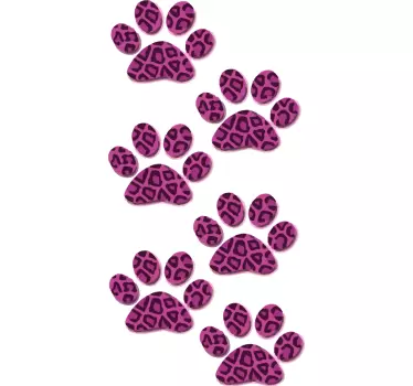 Leopard print paw print pet decals - TenStickers
