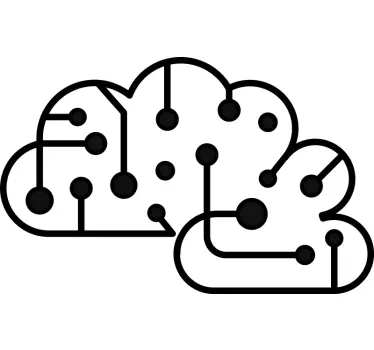 Computer brain tech stickers - TenStickers