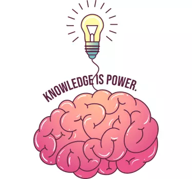 Knowledge is power brain inspirational quote stickers - TenStickers