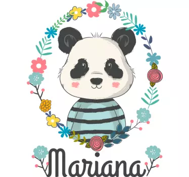 Cute Panda Illustration wall stickers for kid - TenStickers