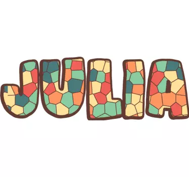 Mosaic personalised name design bike sticker - TenStickers
