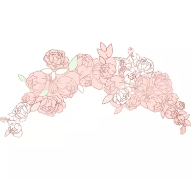 Peony arch flower wall decal - TenStickers