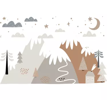 Scandinavian mountains alika Kids Bedroom Wall Sticker - TenStickers