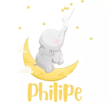 Customizable name elephant and rabbit wall stickers - TenStickers