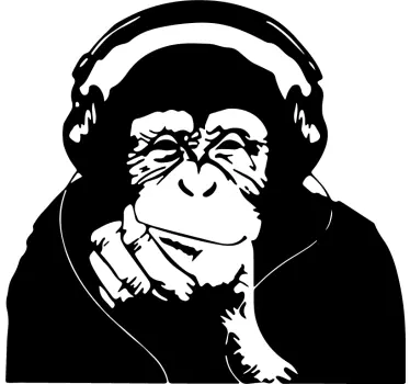 thinking monkey banksy wall art sticker - TenStickers