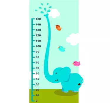 Elephant height chart sticker - TenStickers