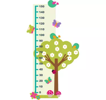 Butterfly and Tree height chart sticker - TenStickers
