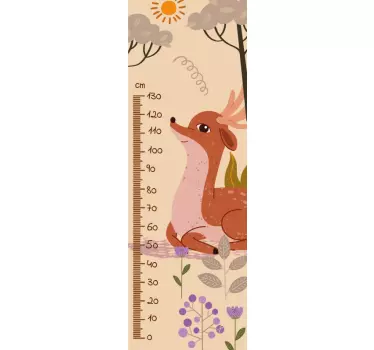 Adorable Deer Growth Chart height chart wall sticker - TenStickers