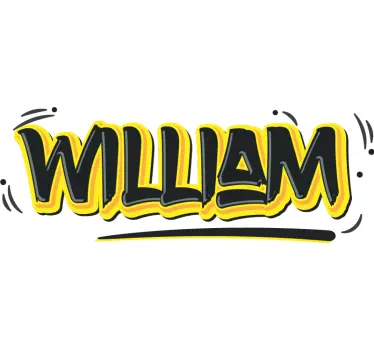 Personalized name graffiti yellow urban decal - TenStickers