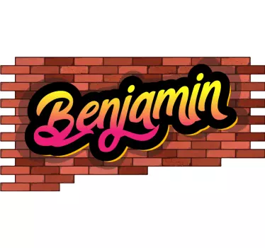 Brick wall and name graffiti urban decal - TenStickers