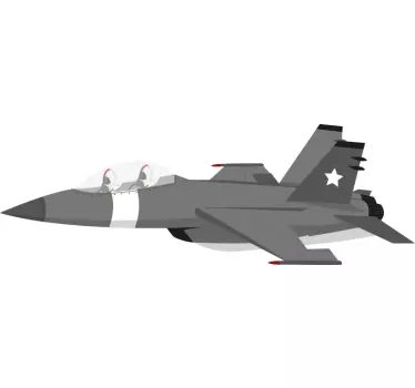 Soviet fighter plane illustration wall art - TenStickers