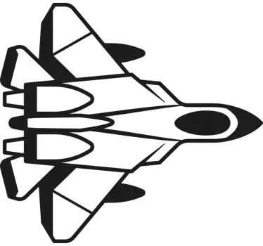 Fighter jet illustration wall art sticker - TenStickers