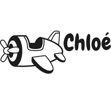 Airplane Customized Name wall stickers for kid - TenStickers