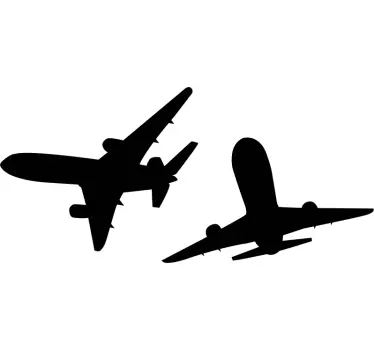 Flying Airplane Silhouettes object sticker - TenStickers