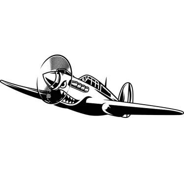 WWII aircraft illustration wall art - TenStickers