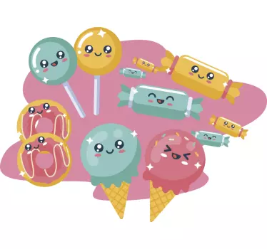 Cute Sweet Treats cuisine wall sticker - TenStickers
