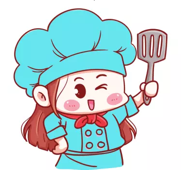 Cheerful Chef Character cuisine wall sticker - TenStickers