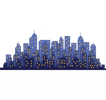 Skyscraper Skyline Wall Stickers for Office Room - TenStickers