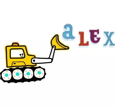 Excavator custom name sticker - TenStickers