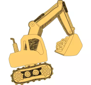 Bagger and construction site kids bedroom wall sticker - TenStickers