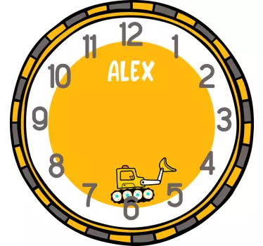 Cycling decal personalized construction clock - TenStickers