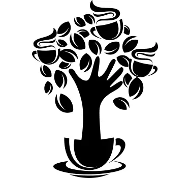 Coffee tree design cuisine wall sticker - TenStickers