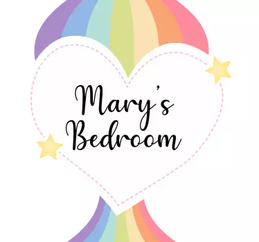 Personalised Rainbow hearts baby wall sticker - TenStickers