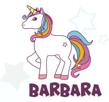 Rainbow personalised unicorn animal wall decor - TenStickers