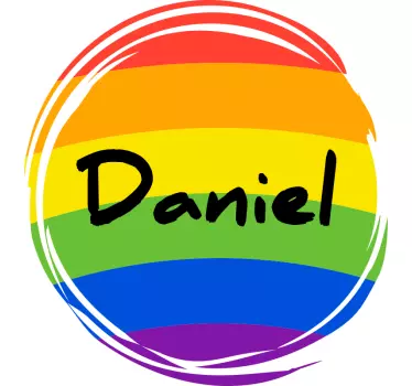 Rainbow circle personalized wall decal - TenStickers