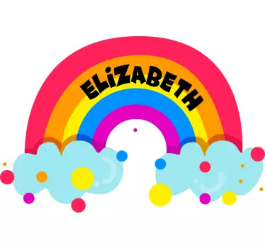 Rainbow custom name wall stickers for kid - TenStickers