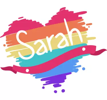 Location sticker colorful heart customization - TenStickers