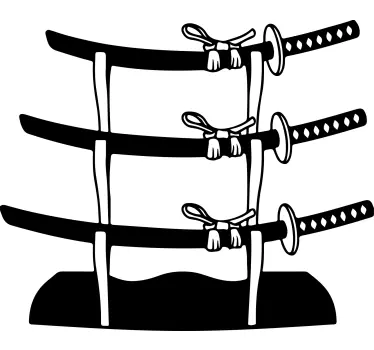 Samurai sword stand object wall sticker - TenStickers