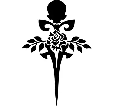 Object sticker botanical skull emblem - TenStickers