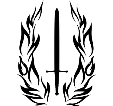 Flaming sword object wall decal - TenStickers