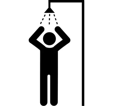 Decorative people icons shower sticker - TenStickers