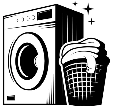 Laundry room vintage style shop window decal - TenStickers