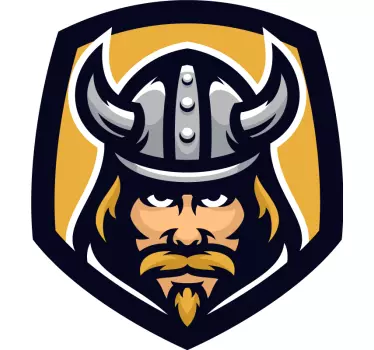Scandinavian Viking with horn Car Decal - TenStickers