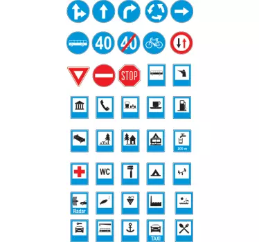 Traffic Road Signs Wall Stickers - TenStickers