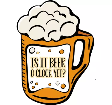 Beer o'clock drink wall decal - TenStickers