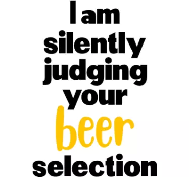 Silently judging beer drink wall decal - TenStickers