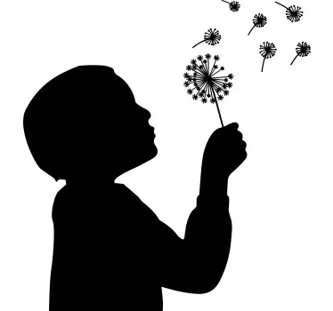 Dandelion and silhouette person flower wall decor - TenStickers